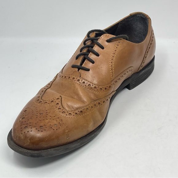 Cole Haan Ross Dustin Shoes Mens 12 M Brown Leather Wingtip Oxford Casual - Picture 7 of 14